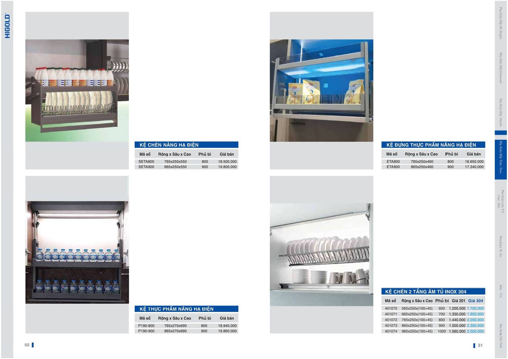 Catalogue và Bảng giá Phụ kiện bếp HIGOLD T6 2024 /Page 25